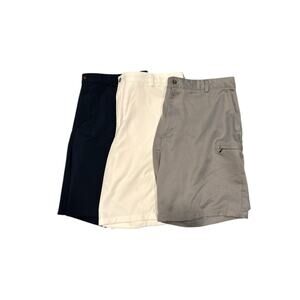 Izod and Greg Norman golf shorts lot of 3 white, navy and gray men’s size 42